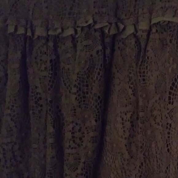 Blacklist Lip Service Lace Crochet Maxi Skirt, Ruffles Witchy Goth Rare Black - Picture 8 of 17